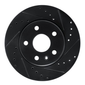 Buick LaCrosse Brake Rotor (1) - Front Right - R1 Concepts - Drilled & Slotted - Black - `11-`16